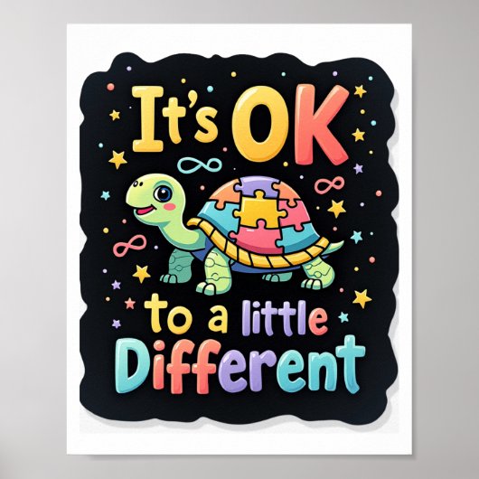 Autism Awareness It's Ok To Be A Little Different  Poster (Vorne)