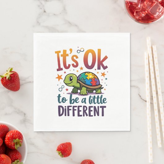 Autism Awareness It's Ok To Be A Little Different  Serviette (Beispiel)