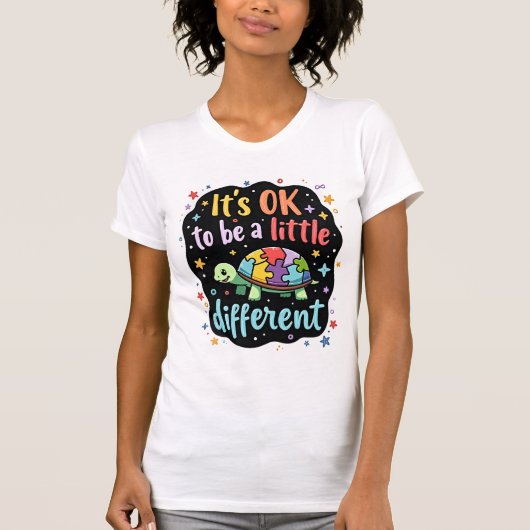 Autism Awareness It's Ok To Be A Little Different  T-Shirt (Vorderseite)