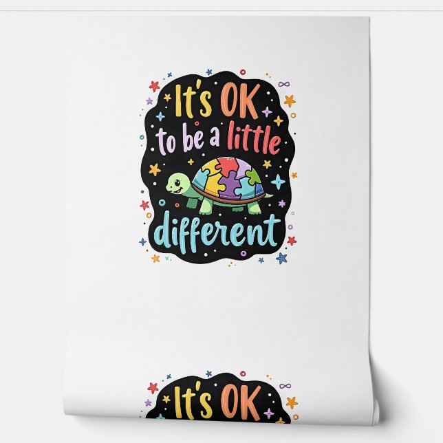 Autism Awareness It's Ok To Be A Little Different  Tapete (Abrollen)