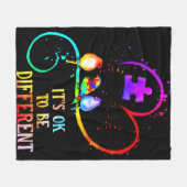 Autism Awareness It's OK To Be Different Love Puzz Fleecedecke (Vorderseite (Horizontal))
