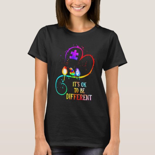 Autism Awareness It's OK To Be Different Love Puzz T-Shirt (Vorderseite)