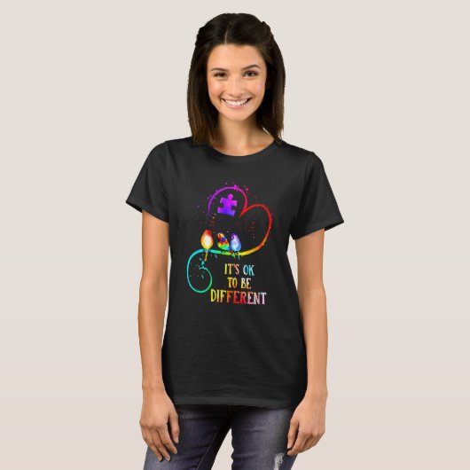 Autism Awareness It's OK To Be Different Love Puzz T-Shirt (Vorne ganz)