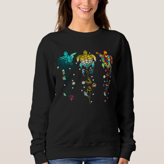 Autism Awareness Its Ok To Be Different Sea Turtle Sweatshirt (Vorderseite)