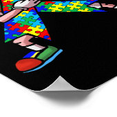 Autism Awareness Kids Dabbing Puzzle Piece Love Da Poster (Ecke)