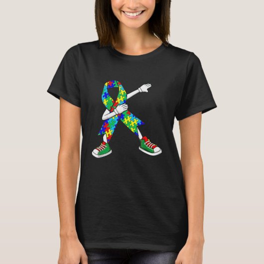 Autism Awareness Kids Dabbing Puzzle Piece Love Da T-Shirt (Vorderseite)