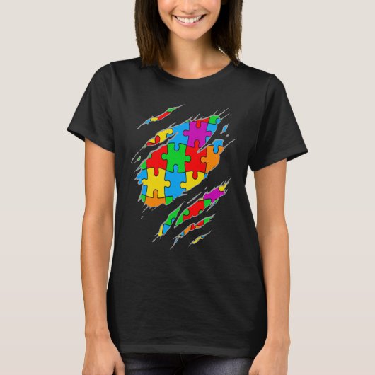 Autism Awareness Kids Puzzle Sayings Graphic Plus T-Shirt (Vorderseite)