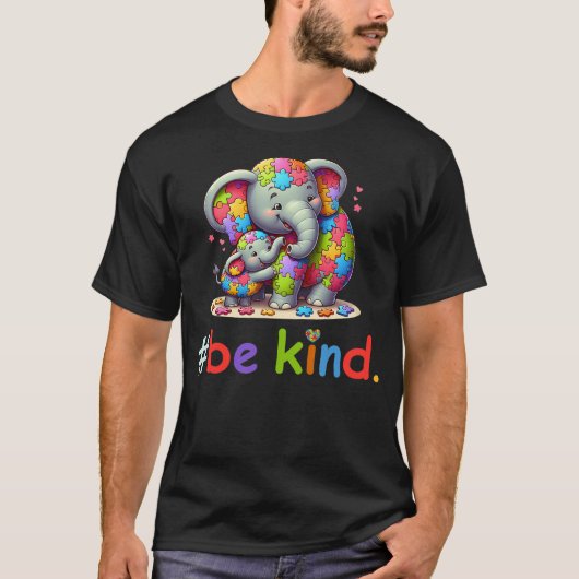 Autism Awareness Kindness Gifts Elephant Mom Baby T-Shirt (Vorderseite)