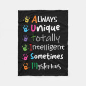 Autism Awareness Kindness Shirt Always Unique Tota Fleecedecke (Vorderseite)