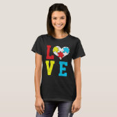 Autism Awareness LOVE Autistic Pride Asperger Prou T-Shirt (Vorne ganz)