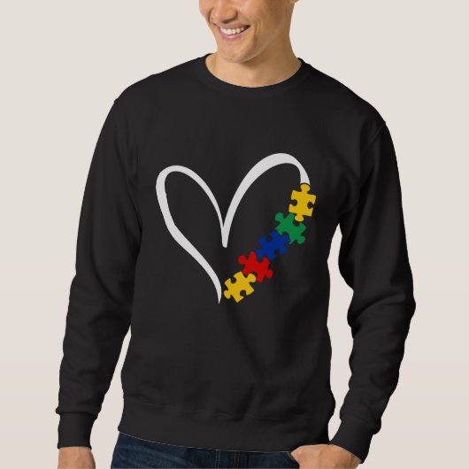 Autism Awareness Love Heart Puzzle Piece  1 Sweatshirt (Vorderseite)