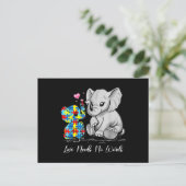 Autism Awareness Love Needs No Words Elephant Supp Postkarte (Stehend Vorderseite)