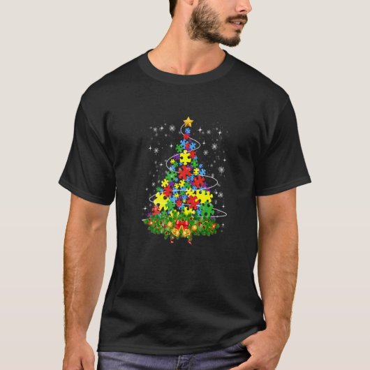 Autism Awareness Merry Christmas Tree 2022 Autism  T-Shirt (Vorderseite)