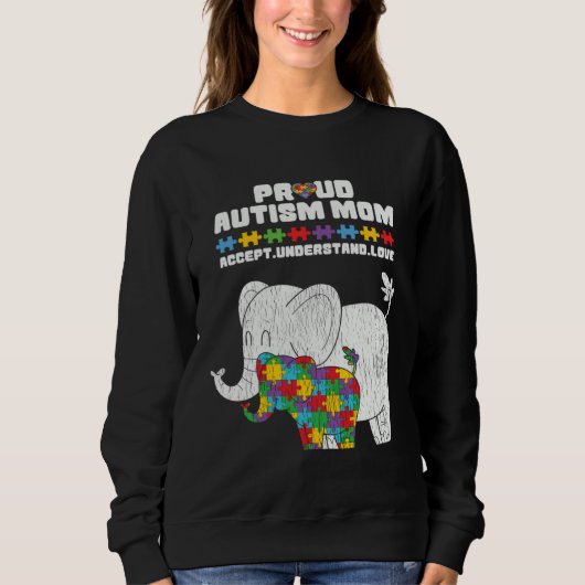 Autism Awareness Mom Proud Autistic Son Daughter E Sweatshirt (Vorderseite)