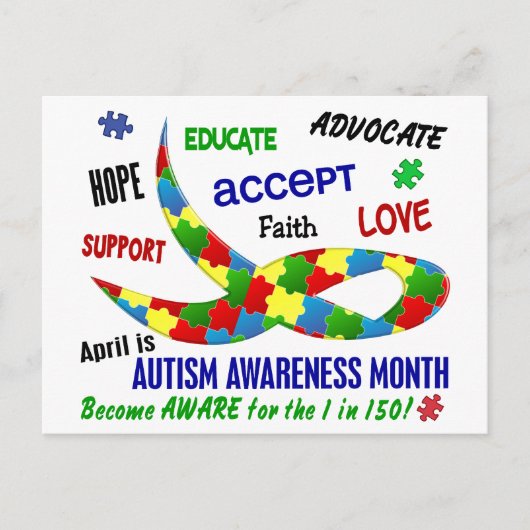 AUTISM AWARENESS MONAT APRIL POSTKARTE (Vorderseite)
