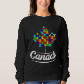Autism Awareness Month Canada Leaf Autism Support Sweatshirt (Vorderseite)