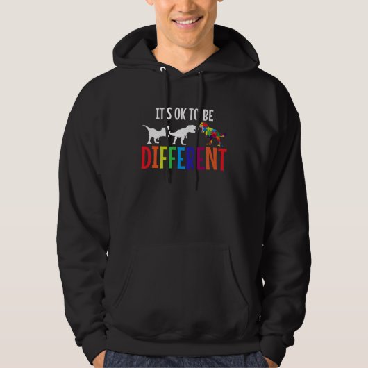 Autism Awareness Month Rex Puzzle Dino Neurodivers Hoodie (Vorderseite)