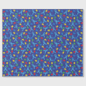 Autism Awareness Month Ribbon Puzzle Pattern Geschenkpapier (Flach)