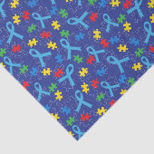 Autism Awareness Month Ribbon Puzzle Pattern Seidenpapier (Ausschnitt)
