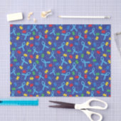 Autism Awareness Month Ribbon Puzzle Pattern Seidenpapier (Handwerk)