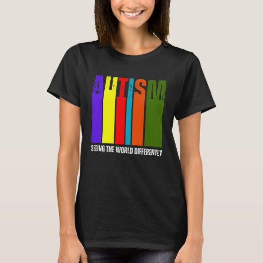 Autism Awareness Month Support Seeing the World Di T-Shirt (Vorderseite)
