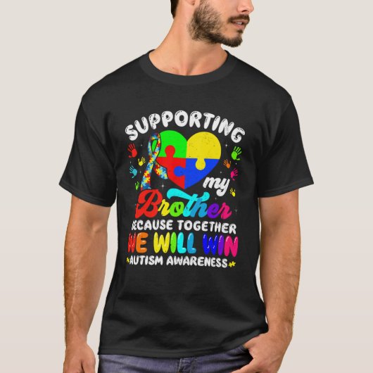Autism Awareness Month Supporting My Brother Puzzl T-Shirt (Vorderseite)