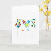 Autism Awareness Peace Love Autism Puzzle Ribbon B Karte (Gelbe Blume)