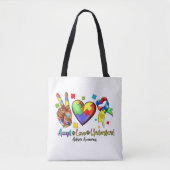 Autism Awareness Peace Puzzle Heart Tote Bag Tasche (Vorderseite)