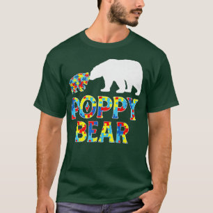 Autism Awareness Poppy Bear Support Autistic Premi T-Shirt