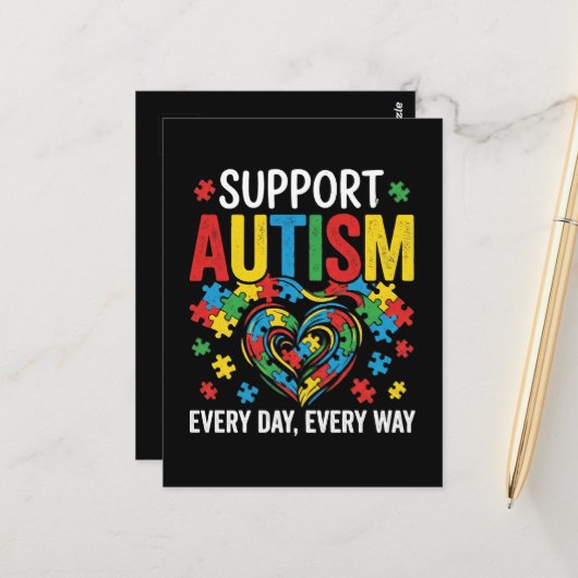 Autism awareness postkarte (Vorderseite/Rückseite Beispiel)