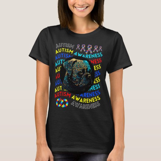 Autism Awareness Pug For Teacher Autism Moms Dad G T-Shirt (Vorderseite)