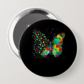 Autism Awareness Puzzle Butterfly Button (Vorne & Hinten)