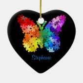Autism Awareness Puzzle Butterfly Ornament (Hinten)