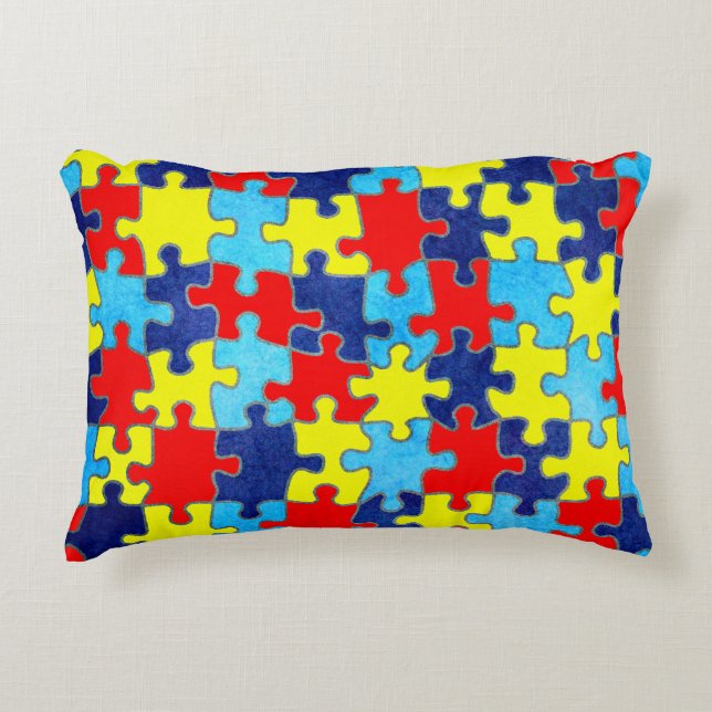 Autism Awareness-Puzzle by Shirley Taylor Dekokissen (Vorderseite)