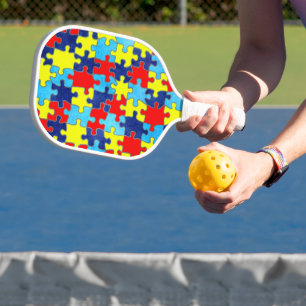 Autism Awareness-Puzzle by Shirley Taylor Pickleball Schläger
