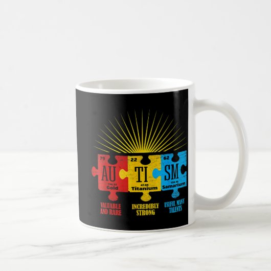 Autism Awareness Puzzle Chemical Element Kaffeetasse (Rechts)