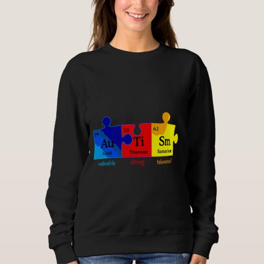 Autism Awareness Puzzle Chemical Element Sweatshirt (Vorderseite)