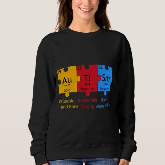 Autism Awareness Puzzle Chemical Element Sweatshirt (Vorderseite)