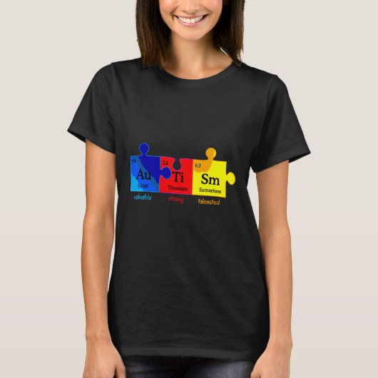 Autism Awareness Puzzle Chemical Element T-Shirt (Vorderseite)