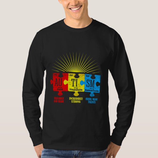 Autism Awareness Puzzle Chemical Element T-Shirt (Vorderseite)