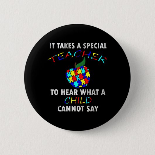 Autism Awareness Puzzle Design Support Special Ed  Button (Vorderseite)