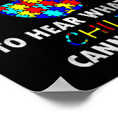 Autism Awareness Puzzle Design Support Special Ed  Poster (Ecke)