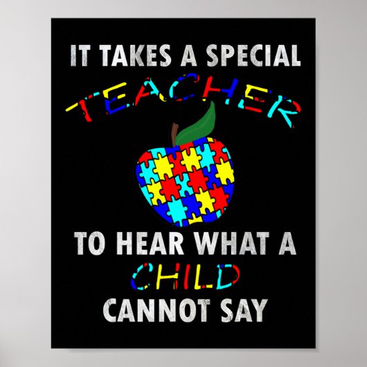 Autism Awareness Puzzle Design Support Special Ed  Poster (Vorne)