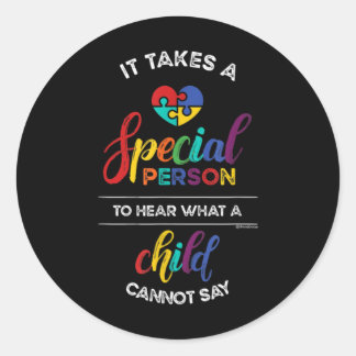 Autism Awareness Puzzle It Takes a Special Person Runder Aufkleber