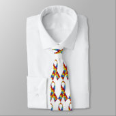 Autism Awareness Puzzle Piece Ribbon Neck Tie Krawatte (Gebunden)