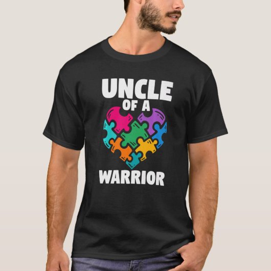 Autism Awareness Puzzle Piece Ribbon Uncle Of A Wa T-Shirt (Vorderseite)