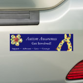 Autism Awareness Puzzle Pieces Flower Design Autoaufkleber (Auf Auto)