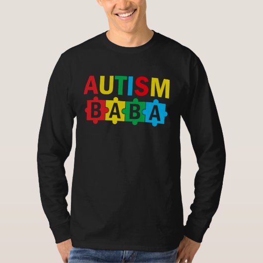 Autism Awareness Puzzle Ribbon Proud Autism Baba T-Shirt (Vorderseite)