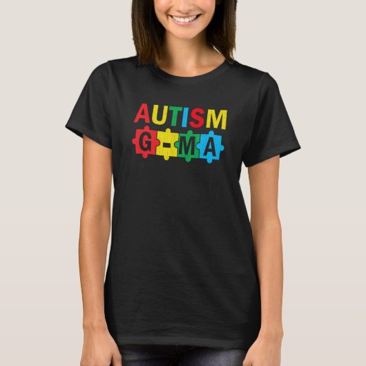 Autism Awareness Puzzle Ribbon Proud Autism G Ma T-Shirt (Vorderseite)