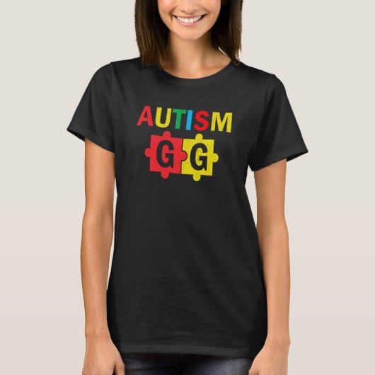 Autism Awareness Puzzle Ribbon Proud Autism Gg T-Shirt (Vorderseite)